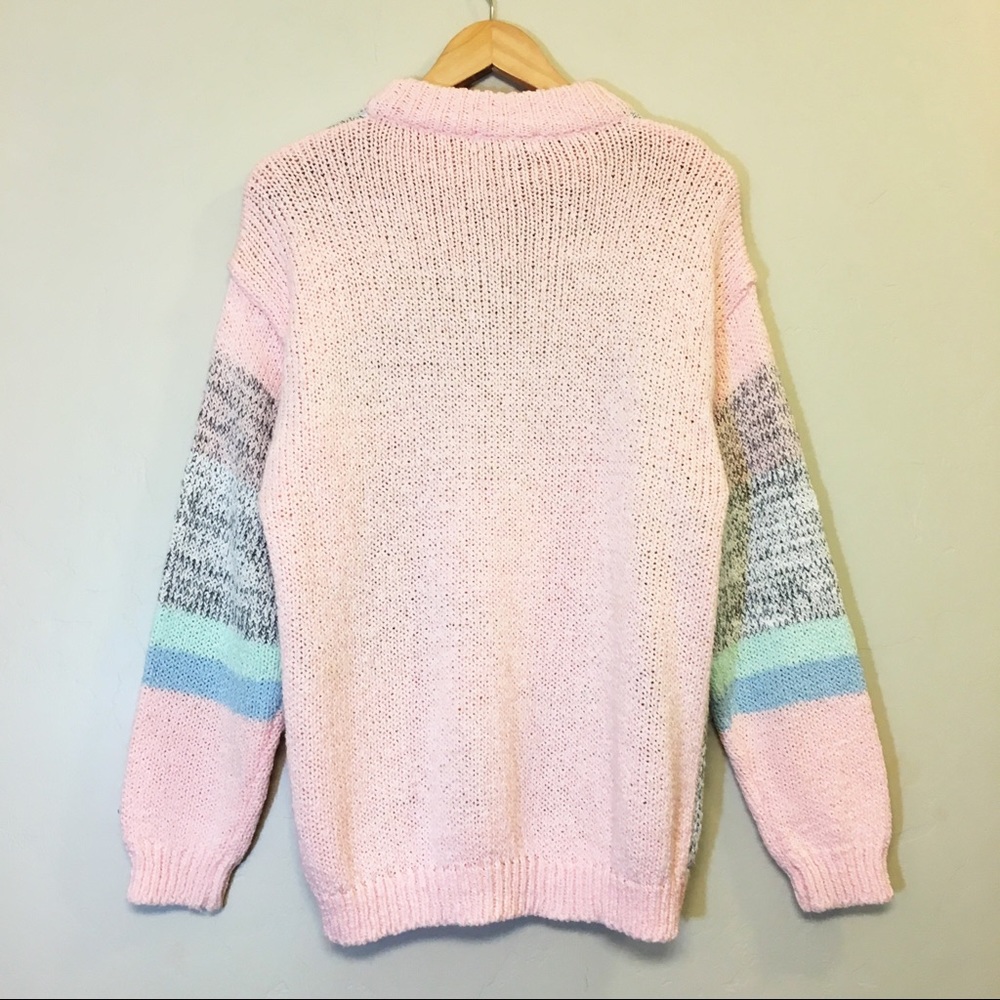Vintage Oversized Geometric Knit Sweater - Picture 2 of 4